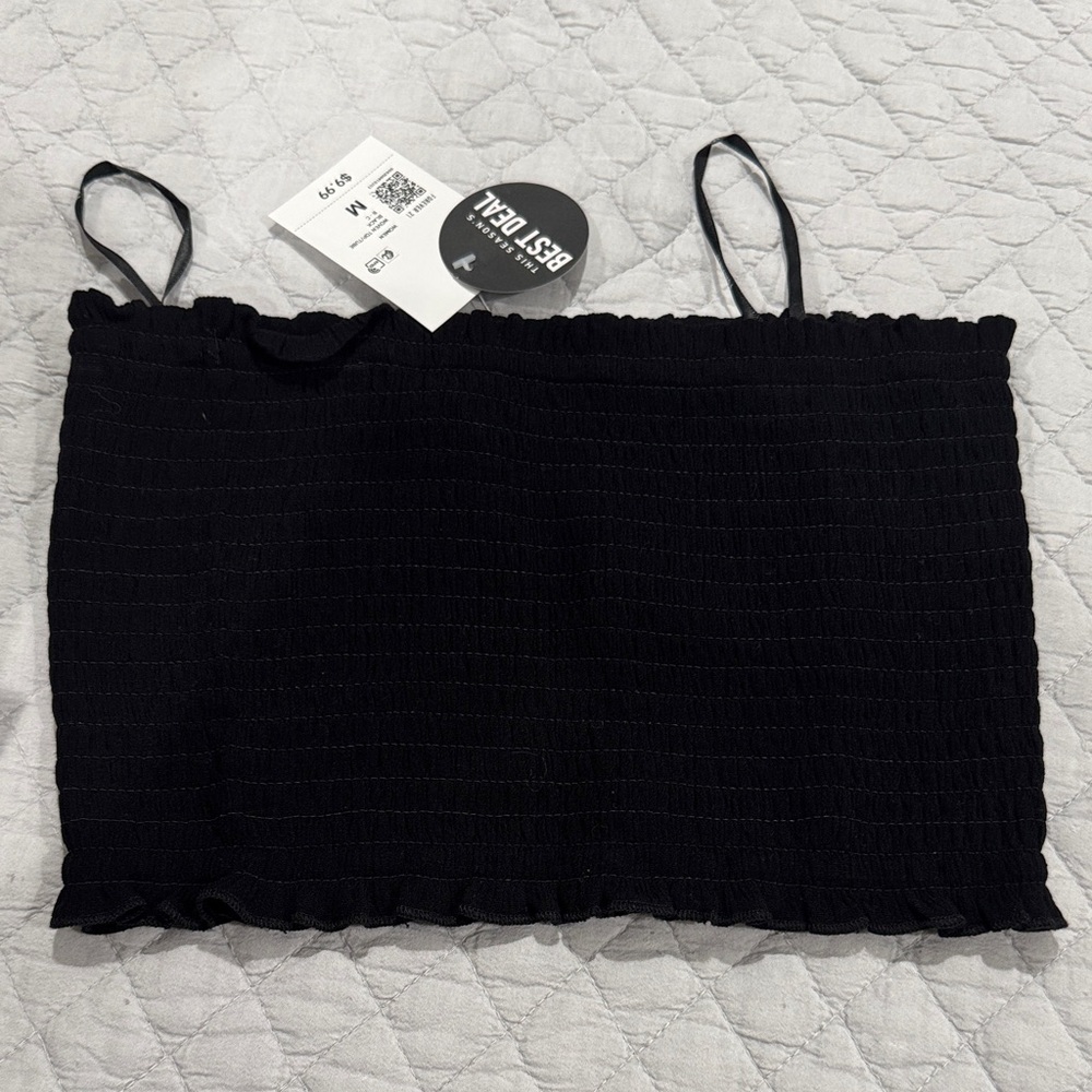 Black Cropped Tank Top
